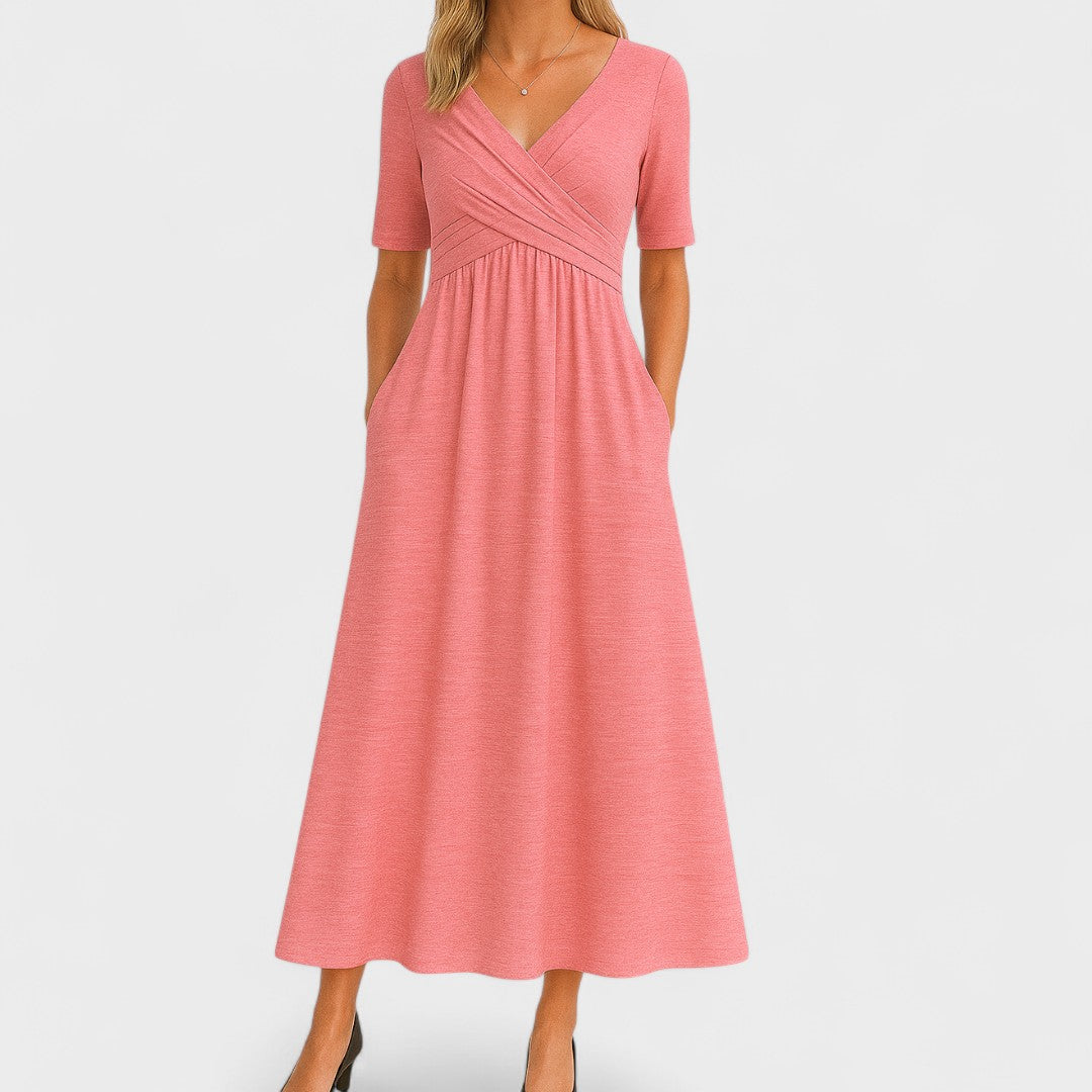 Robe Femme Élégante en Jersey avec Décolleté V