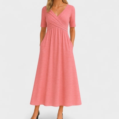 Robe Femme Élégante en Jersey avec Décolleté V