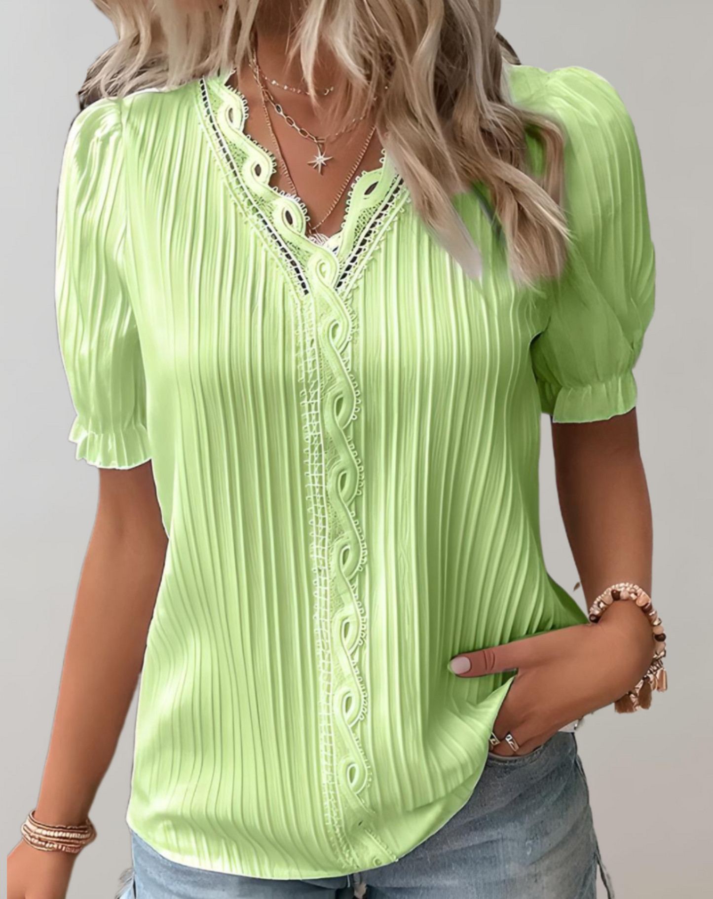 Blouse Femme Plissée Élégante et Décontractée