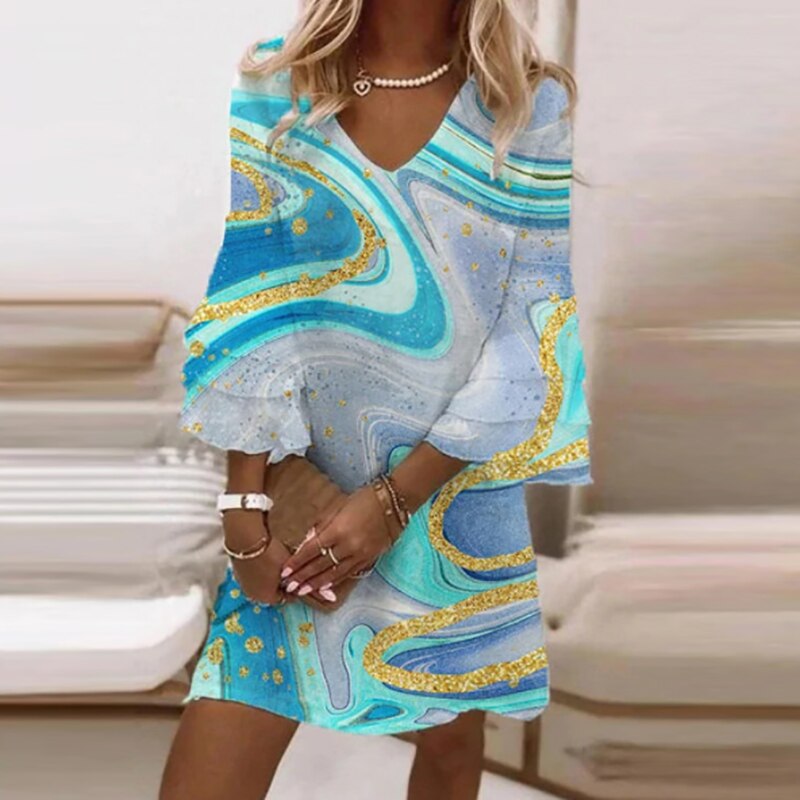 Robe Femme Élégante avec Imprimé Floral et Taille Cintrée