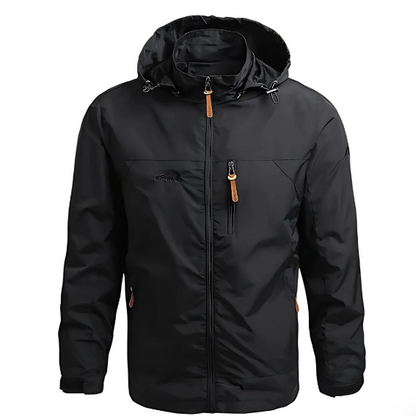 Veste Homme Imperméable avec Capuche et Poches pour Sport Outdoor
