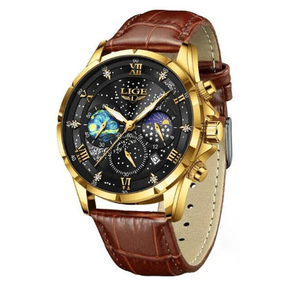 Montre Homme Élégante Cuir Brun