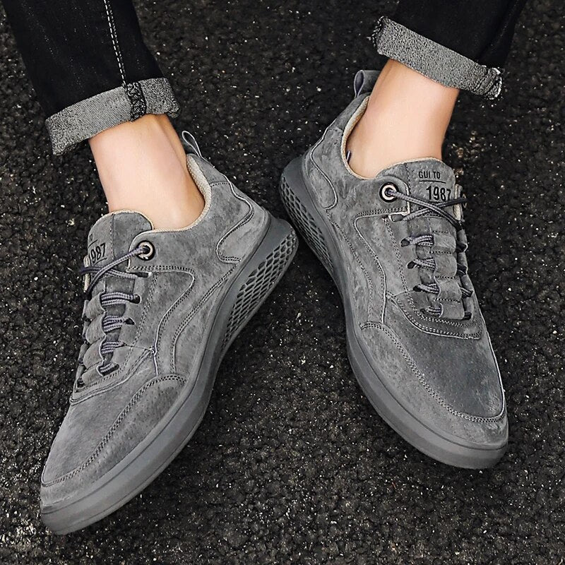 Baskets Homme Cuir Souple Confortable