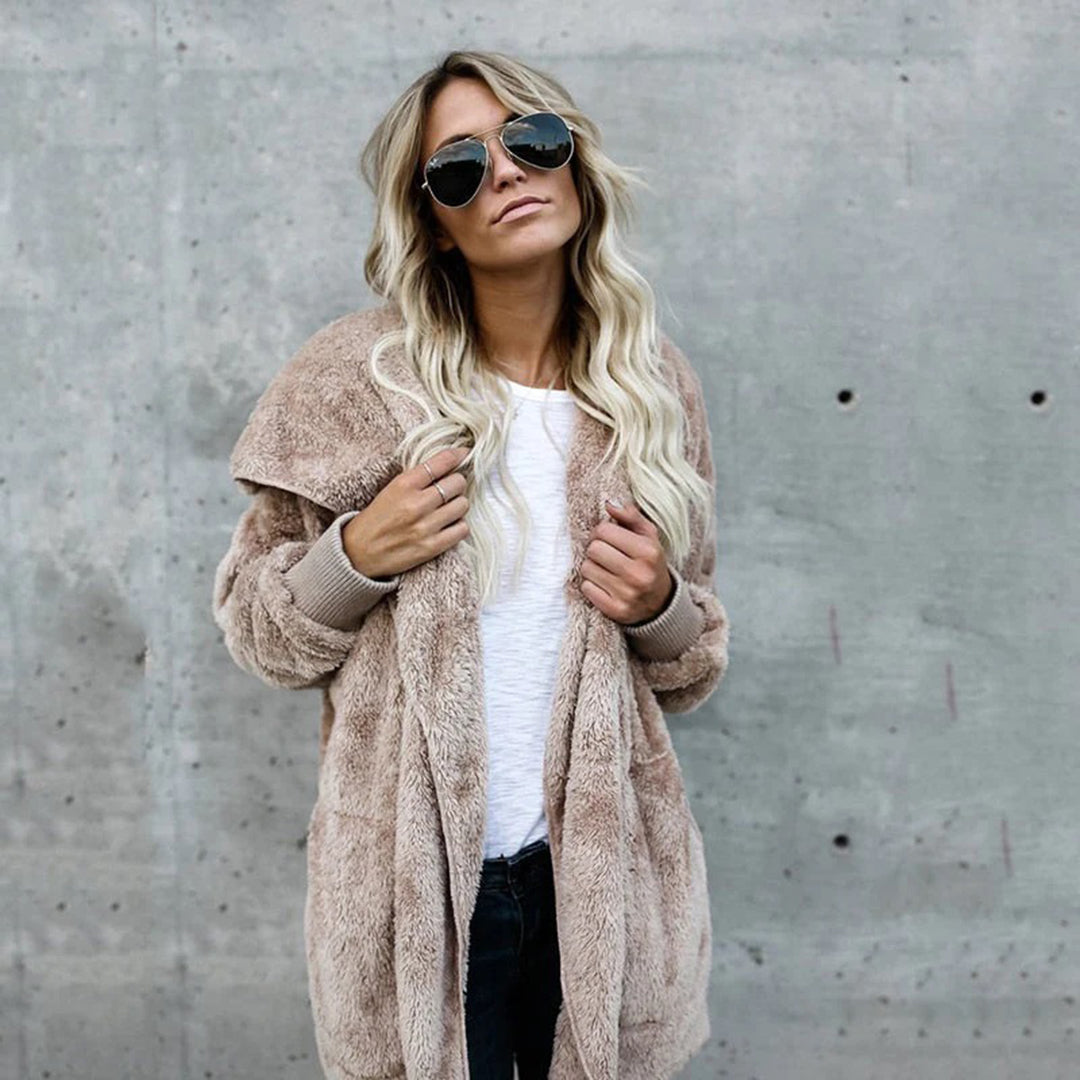 Veste Fausse Fourrure Femme Hivernale Chaude et Confortable
