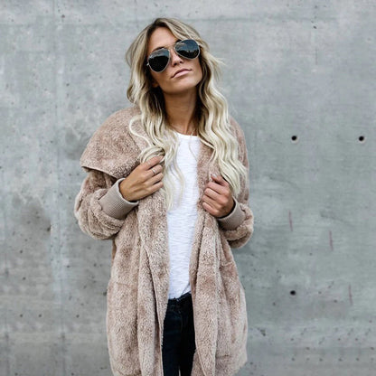Veste Fausse Fourrure Femme Hivernale Chaude et Confortable