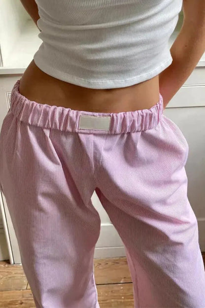 Pantalon décontracté rose fantaisie - PanierRoyale