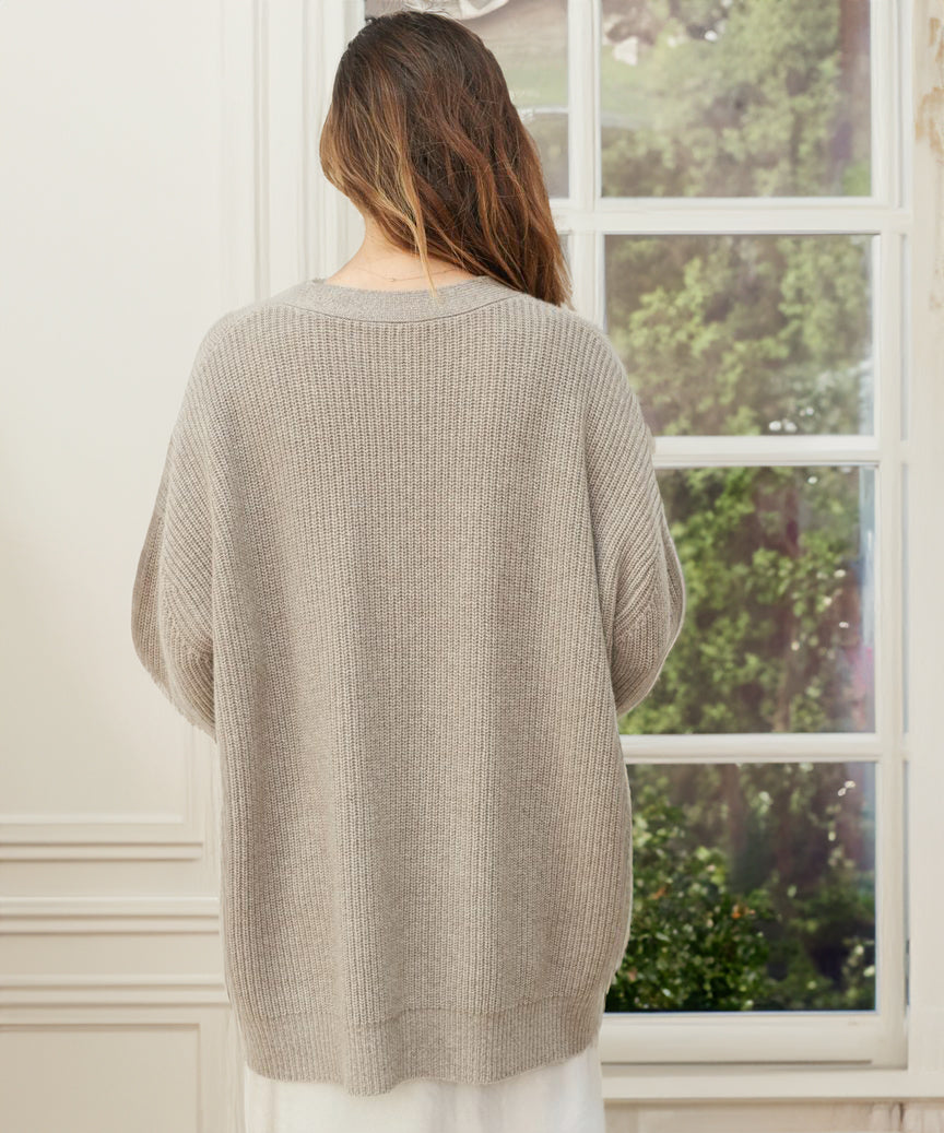 Cardigan Côtelé Boutonné Pour Femme | Grande Taille