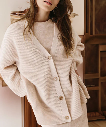 Cardigan Femme Grande Taille Boutonné Côtelé Élégant
