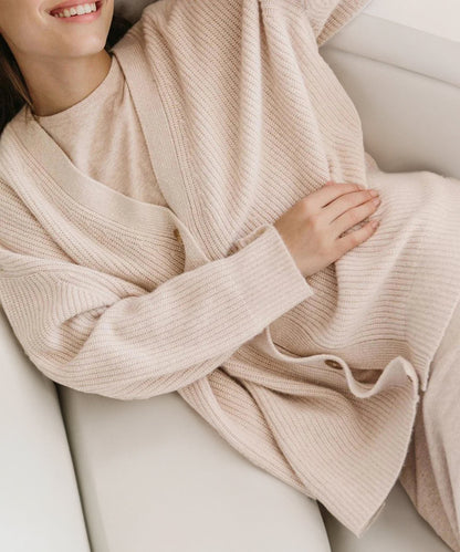 Cardigan Côtelé Boutonné Pour Femme | Grande Taille
