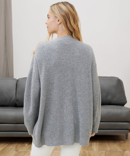 Cardigan Côtelé Boutonné Pour Femme | Grande Taille