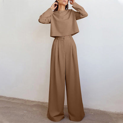 Pantalon Femme Ensemble avec Haut à Manches Longues