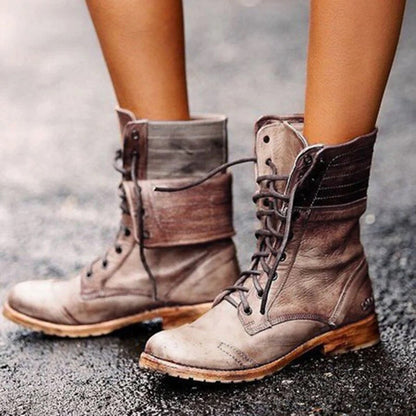 Bottes Femme en Cuir Imperméable et Chaude