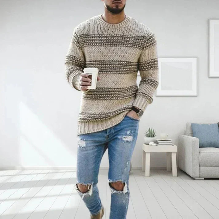 Pull Homme en Laine Mérinos Chaud et Confortable