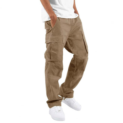 Pantalon Chino Homme Noir Classique avec Poches Coutures