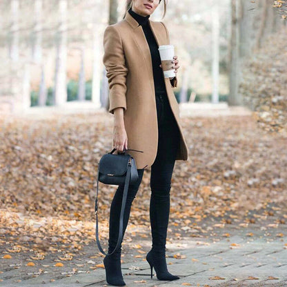 Manteau Femme Mi-Saison Manches Longues et Élégant - PanierRoyale