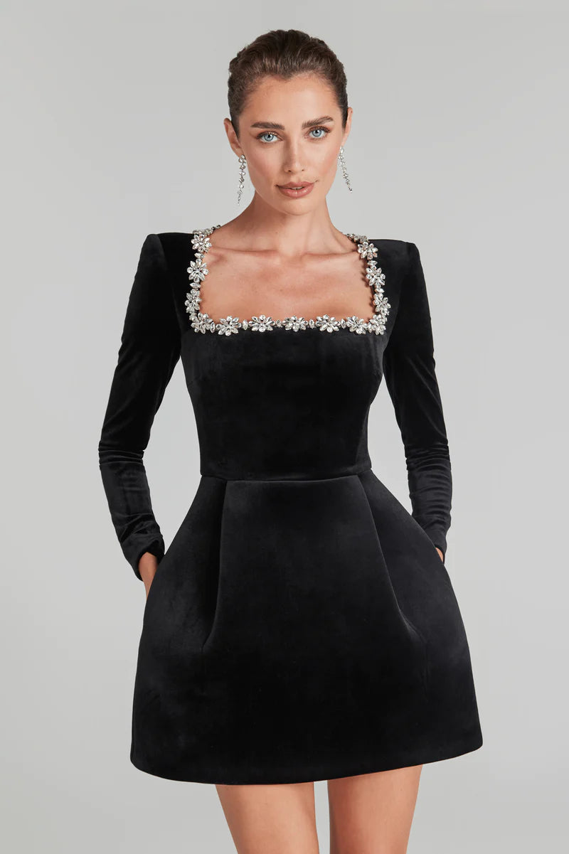 Robe en Velvet Élégante Noir - BerlinGlamour