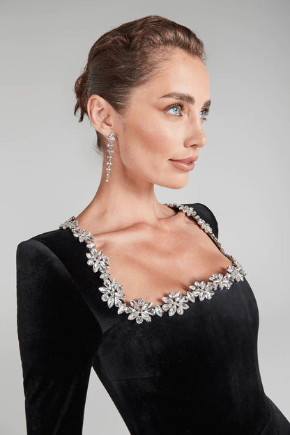 Robe en Velvet Élégante Noir