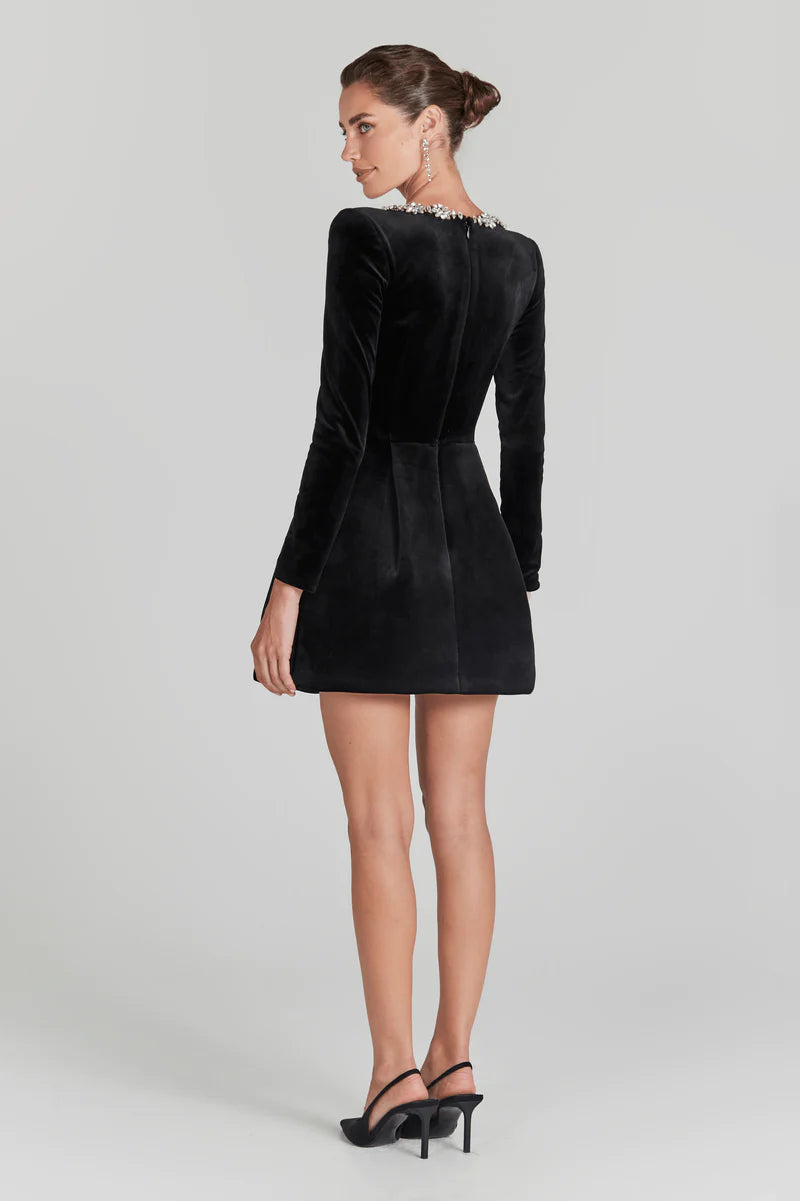 Robe en Velvet Élégante Noir