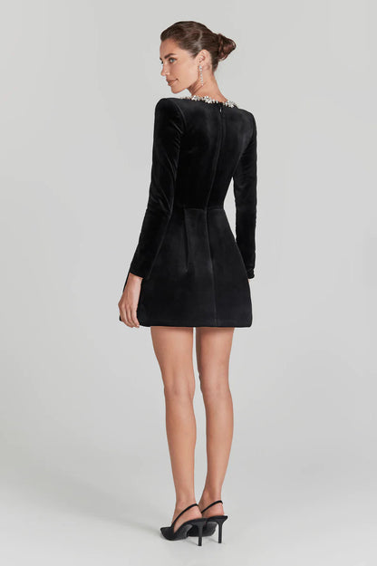 Robe en Velvet Élégante Noir
