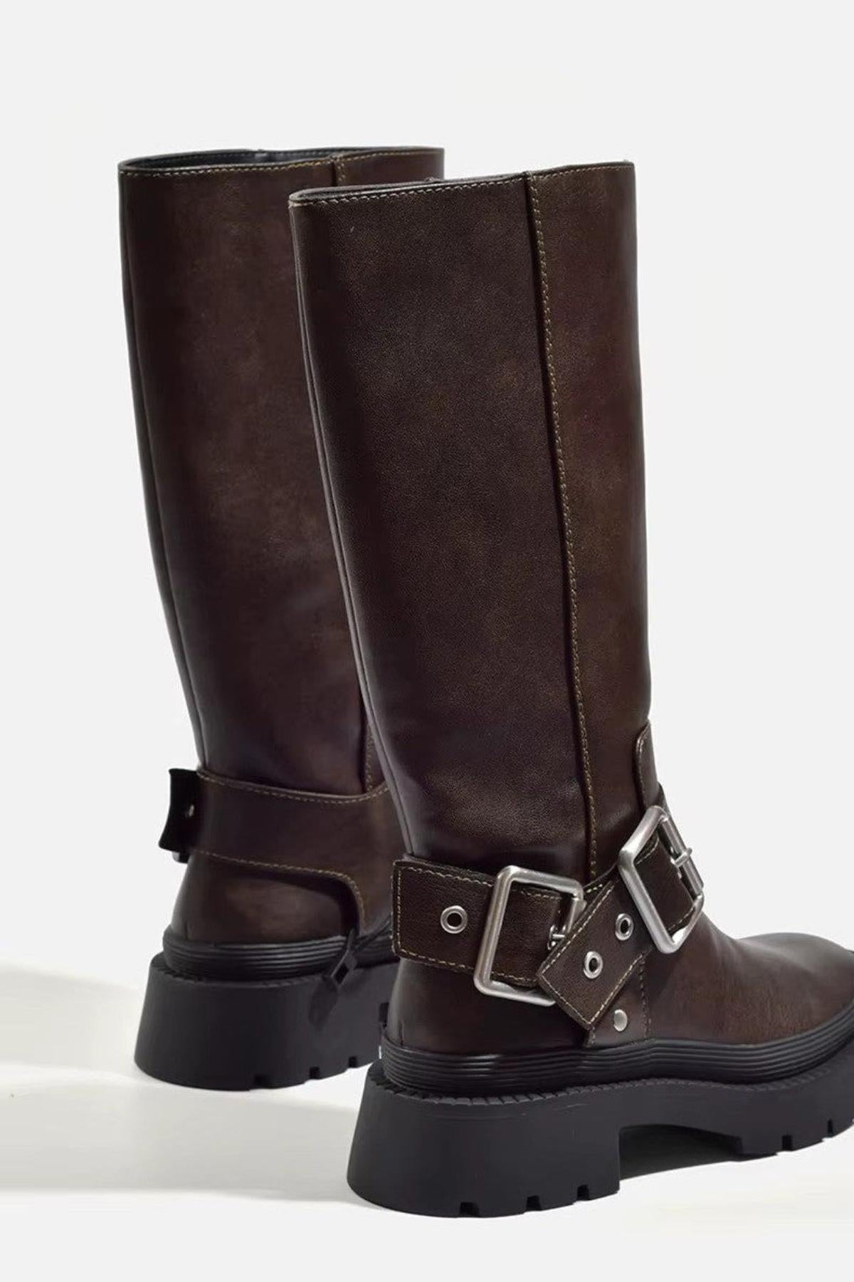 Bottines Femme Motard Robustes et Confortables