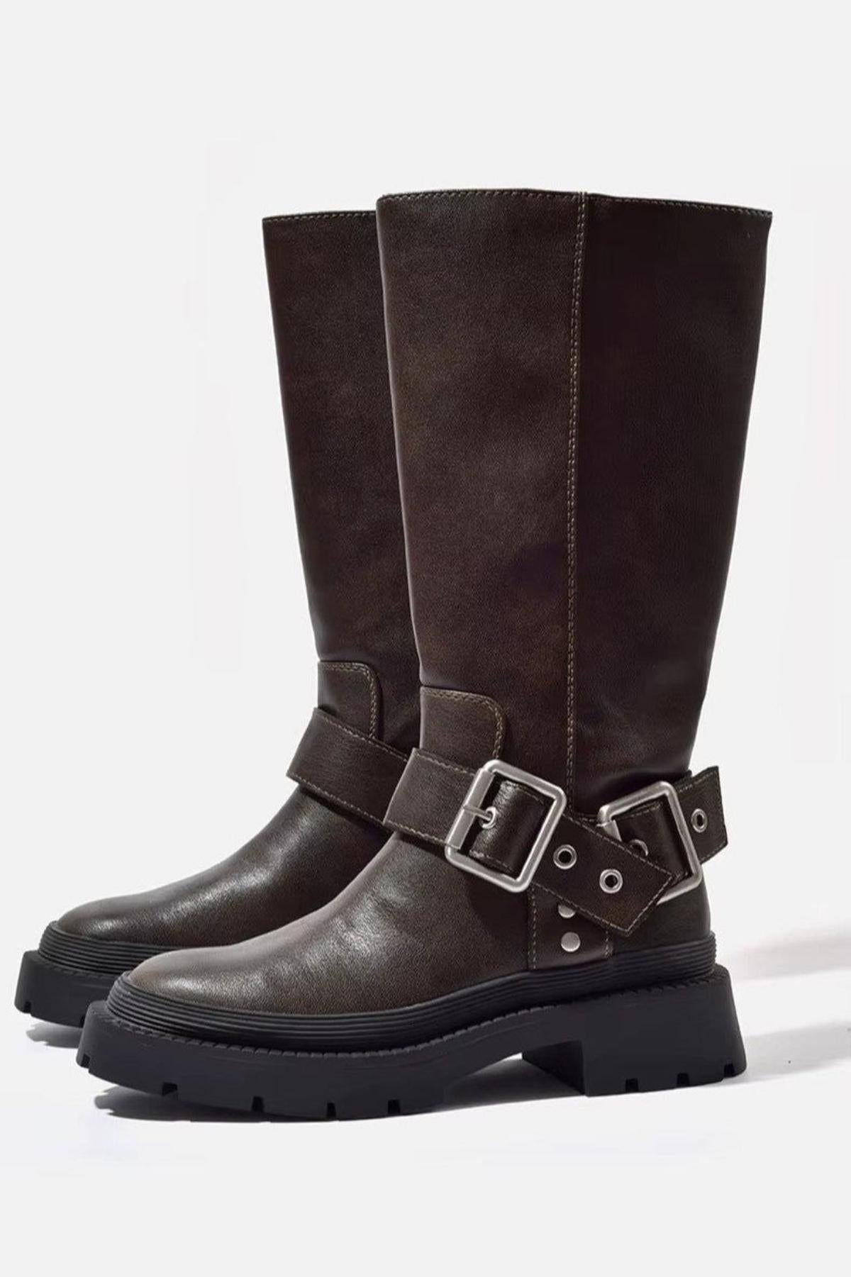 Bottines Femme Motard Robustes et Confortables - BerlinGlamour