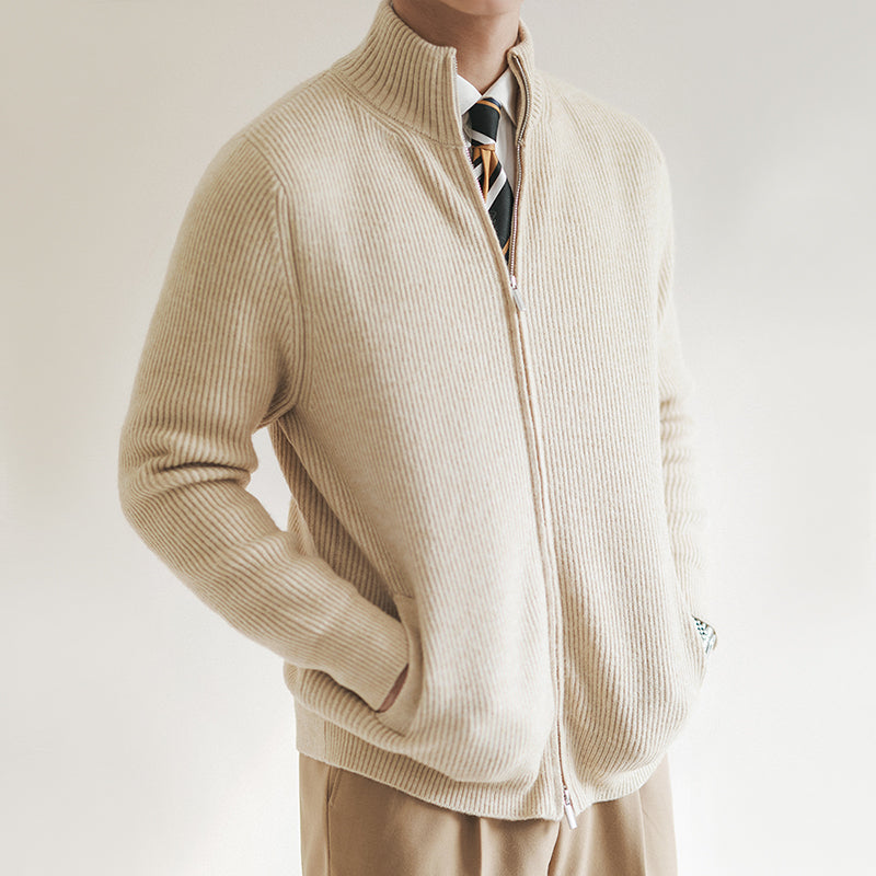 Pull Homme Printemps Col Rond à Fermeture Éclair