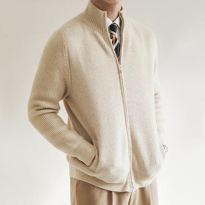 Pull Homme Printemps Col Rond à Fermeture Éclair