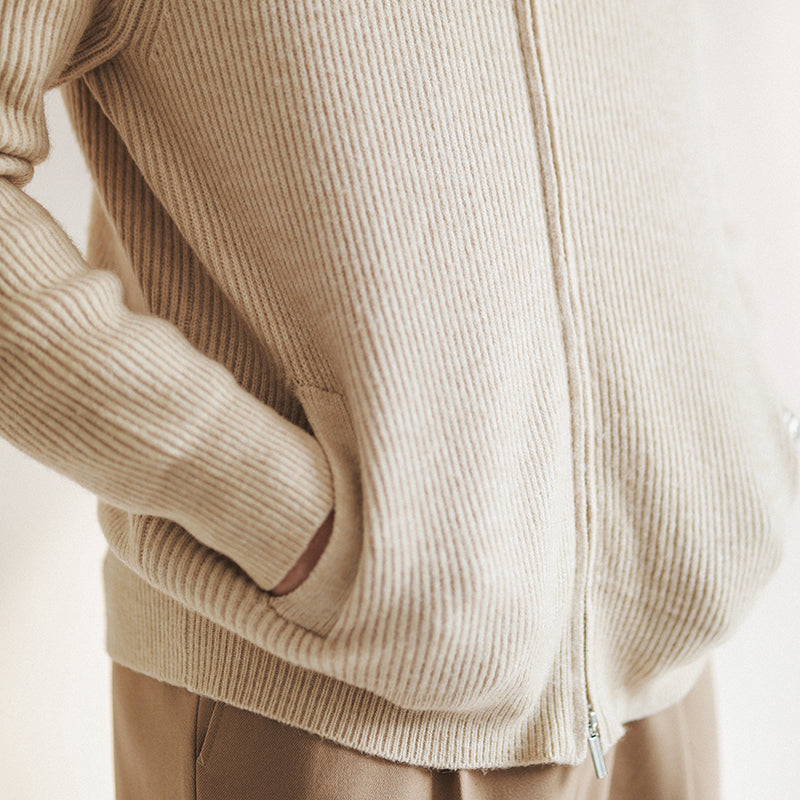 Pull Homme Printemps Col Rond à Fermeture Éclair