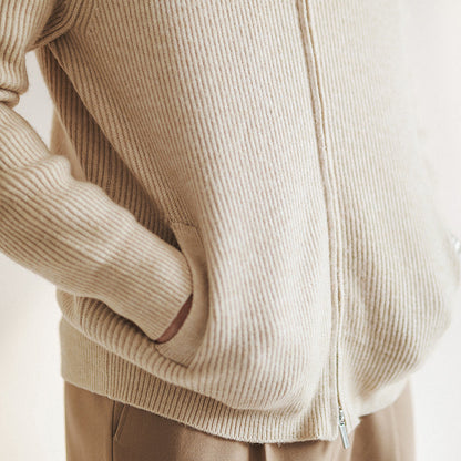 Pull Homme Printemps Col Rond à Fermeture Éclair