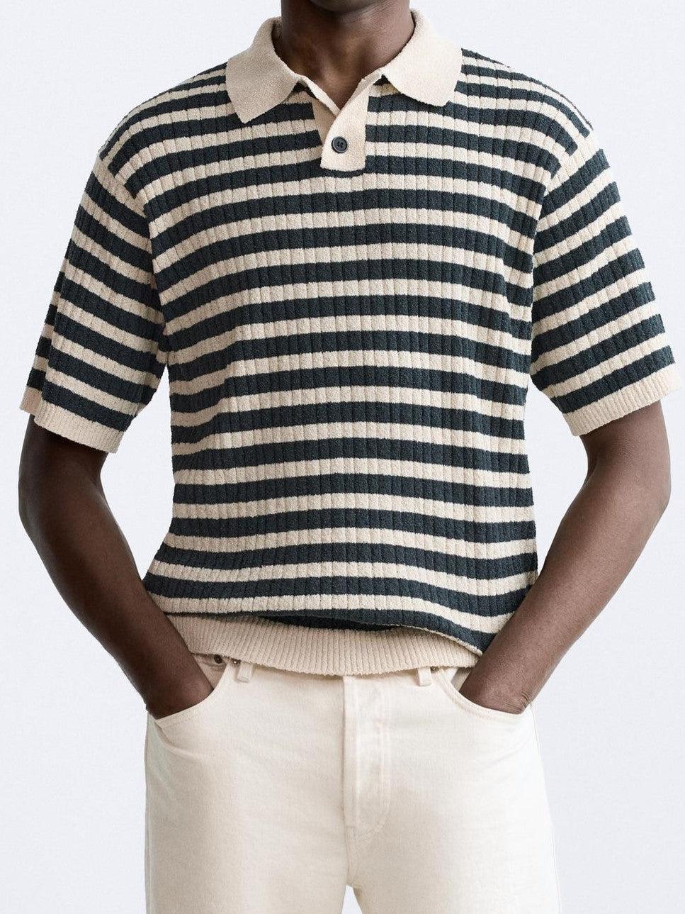Polo Rayé Classique en Coton