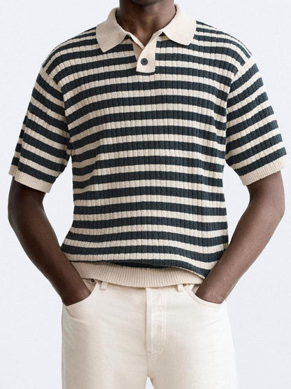 Polo Rayé Classique en Coton
