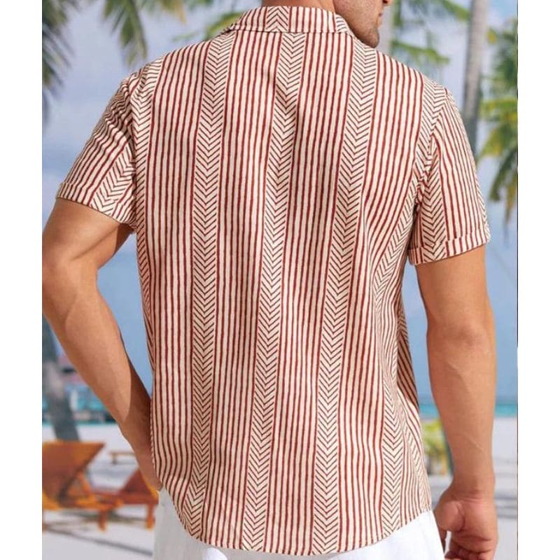 Chemise Homme Manches Courtes Style Rétro Chic