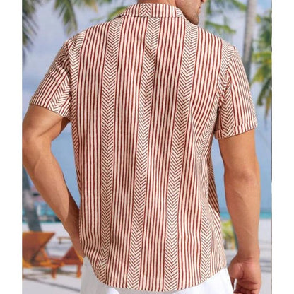 Chemise Homme Manches Courtes Style Rétro Chic