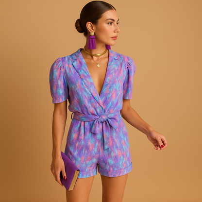 Robe de Soirée Élégante avec Ceinture et Décolleté Profond