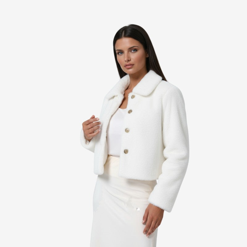 Manteau Femme Chic à Col Boutonné et Doublure Chaude - PanierRoyale