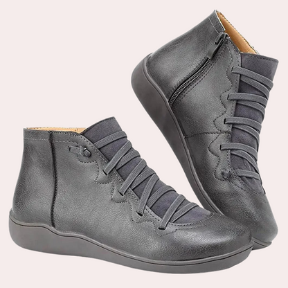 Bottines Femmes Plates en Cuir Élégantes