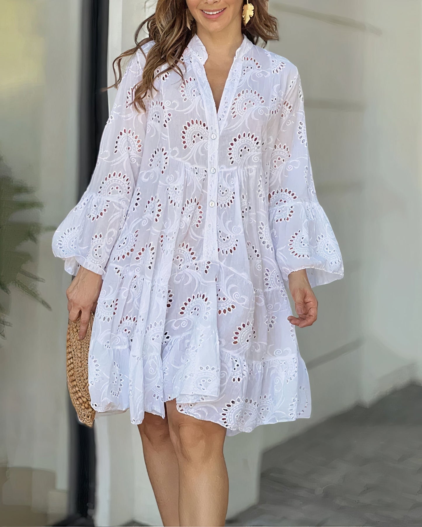 Robe Femme Confort Mi-Longue en Coton Doux