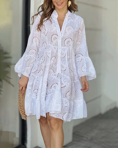 Robe Femme Confort Mi-Longue en Coton Doux