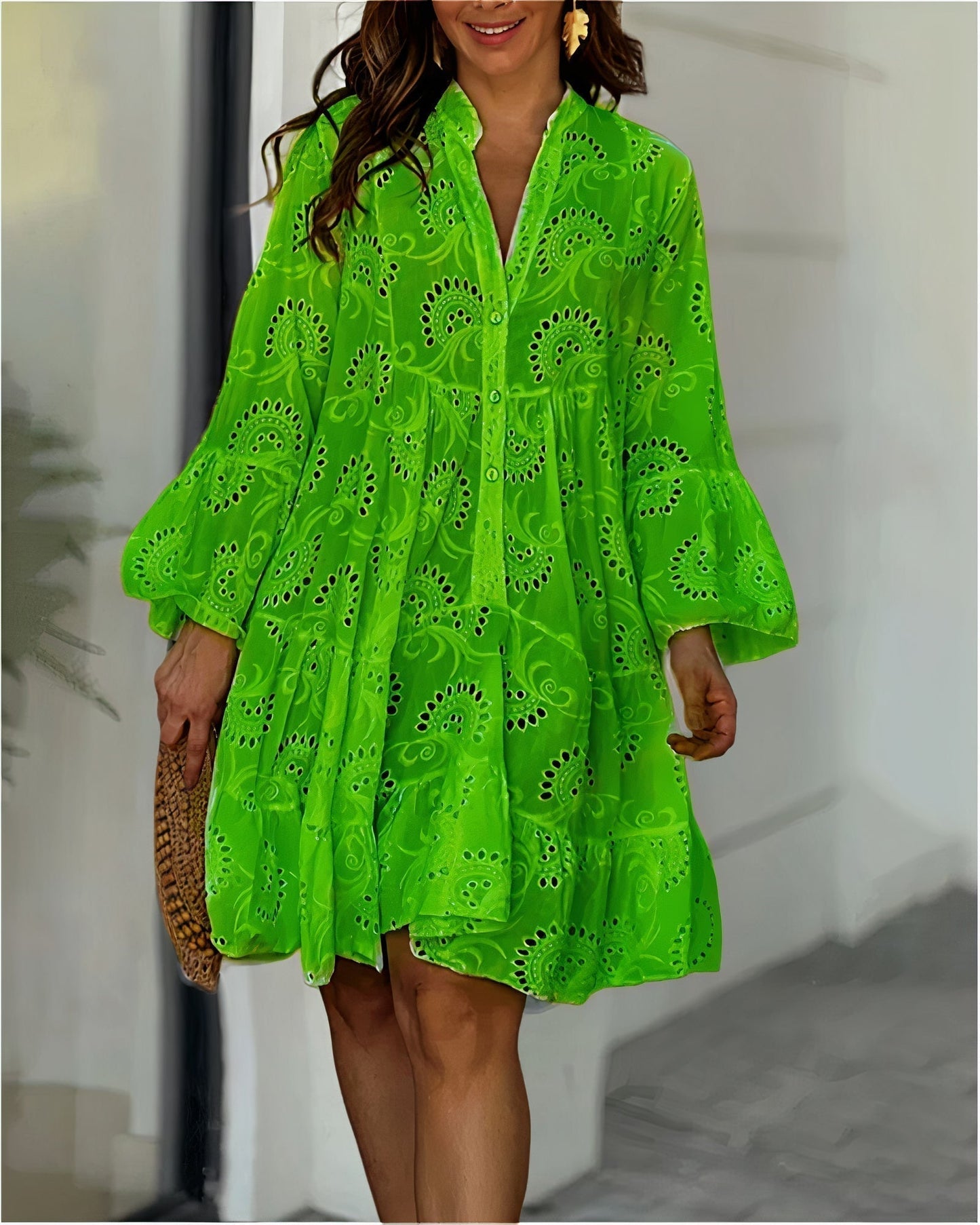 Robe Femme Confort Mi-Longue en Coton Doux