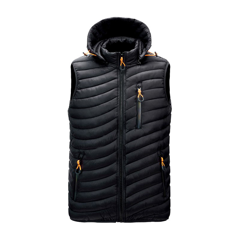 Gilet Homme Hiver Noir épais et chaud sans manches - PanierRoyale