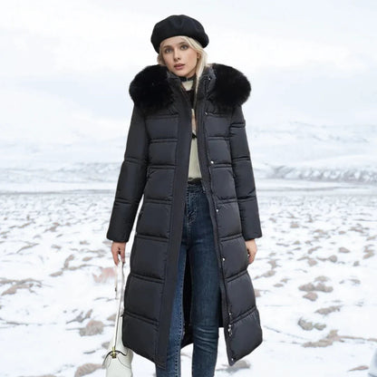Manteau Femme Long Hivernal Doux avec Col Montant