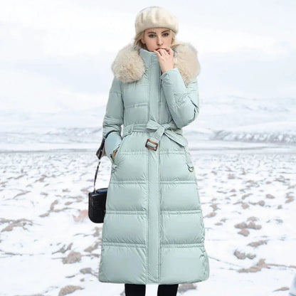 Manteau Femme Long Hivernal Doux avec Col Montant