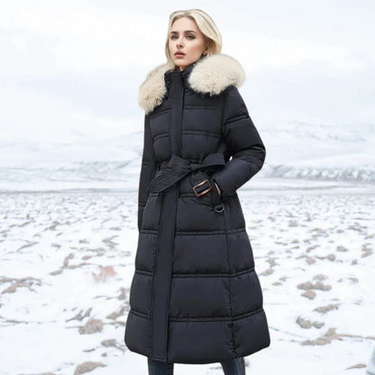 Manteau Femme Long Hivernal Doux avec Col Montant