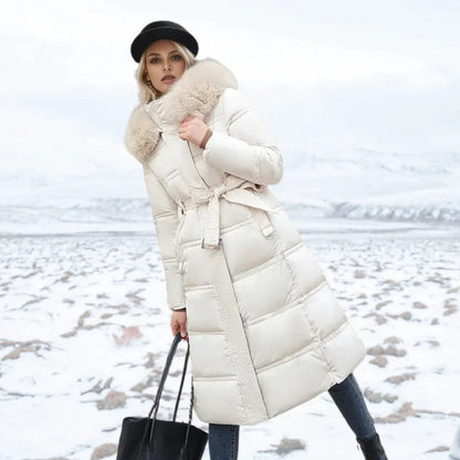 Manteau Femme Long Hivernal Doux avec Col Montant
