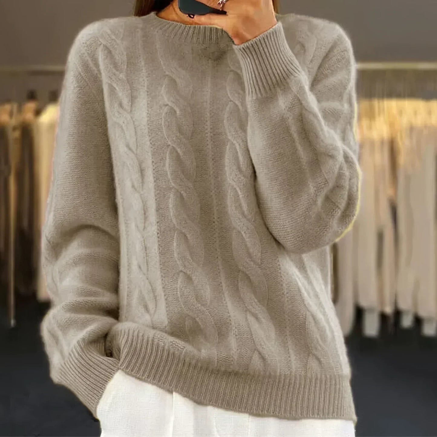 Pull Femme en Laine Mélange Doux et Chaud
