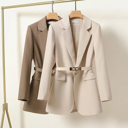 Lisa - Blazer long et élégant avec ceinture pour femmes