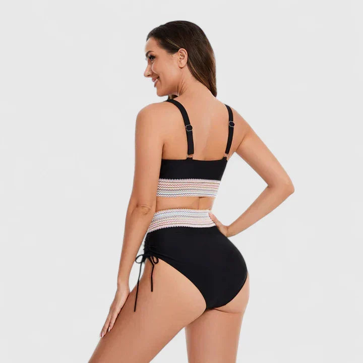 Bikini Deux Pièces Femme Crochet Liens Latéraux Col V Halter