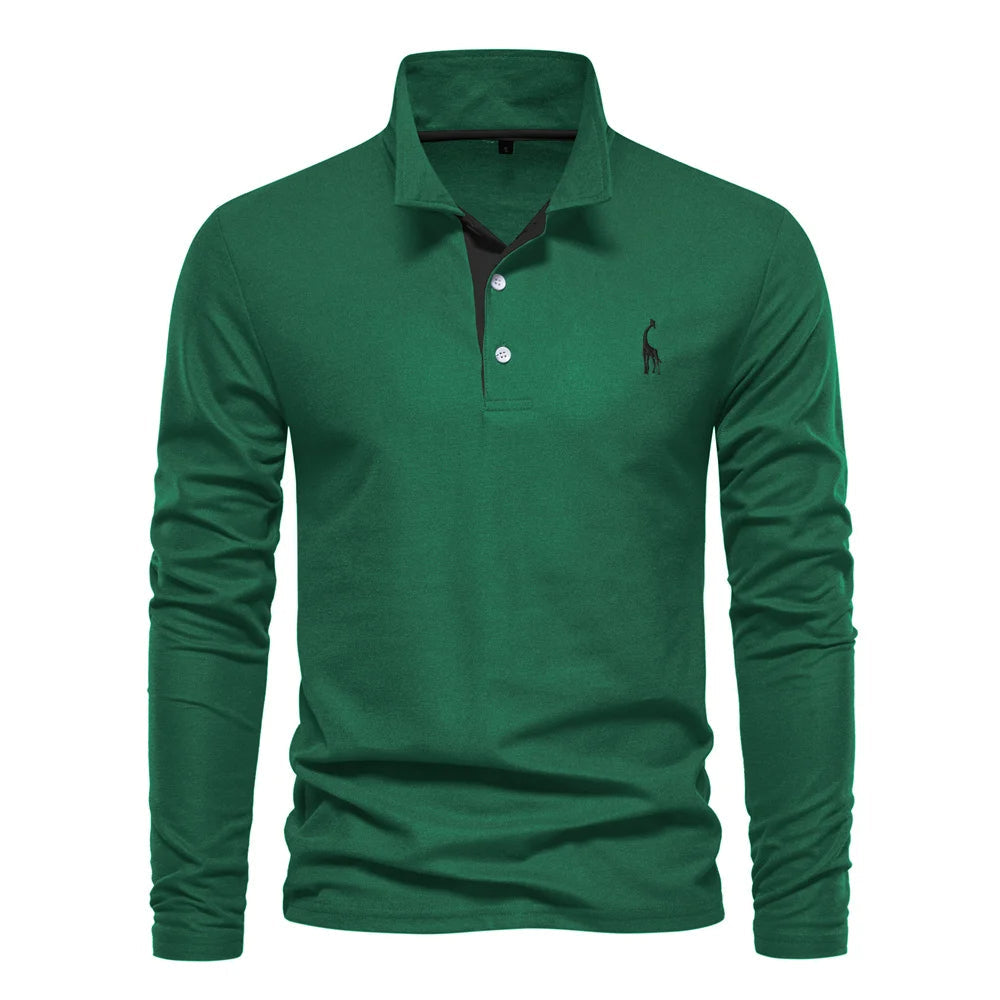 Polo homme pull à manches longues confortable