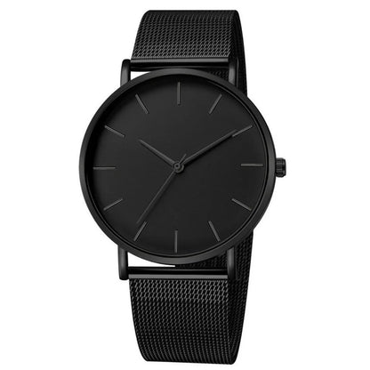 Montrehomme Élégante 40mm Noir Cuir - BerlinGlamour
