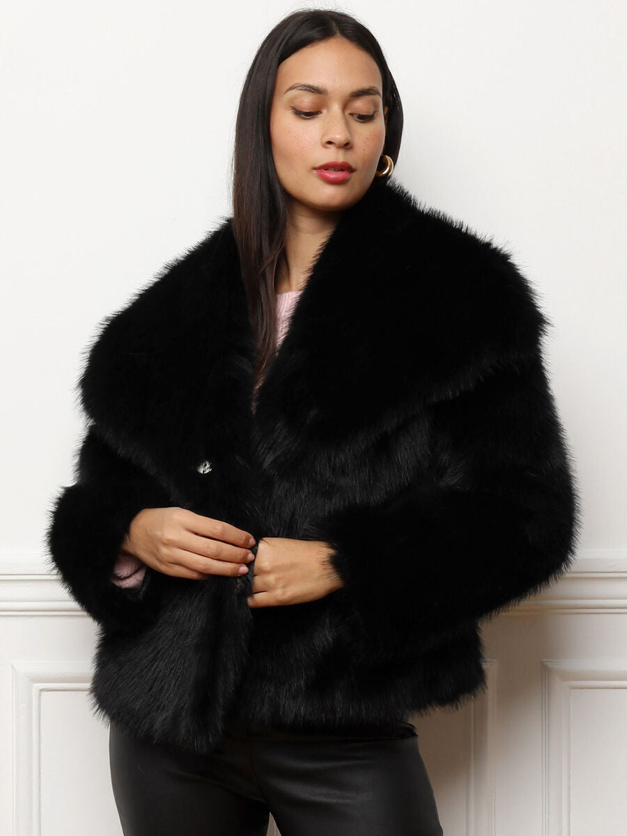 Manteau Hiver Fourrure Douce pour Femme